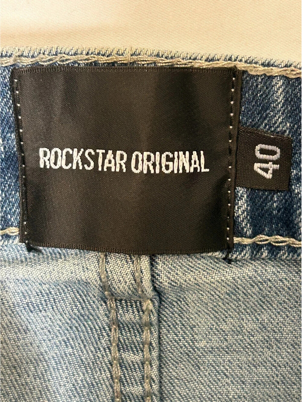 Rockstar Original Men's Size 40 Distressed Denim Super Stacked Jeans - Picture 3 of 3